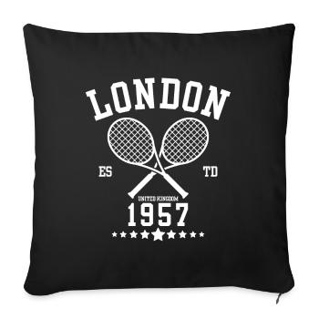 Vintage Tennis Londres Créé en 1957 - Housse de coussin décorative 45 x 45 cm - noir - Devant