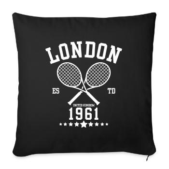 Vintage Tennis Londres Créé en 1961 - Housse de coussin décorative 45 x 45 cm - noir - Devant