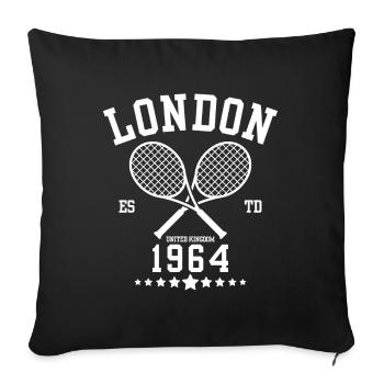 Vintage Tennis Londres Créé en 1964 - Housse de coussin décorative 45 x 45 cm - noir - Devant