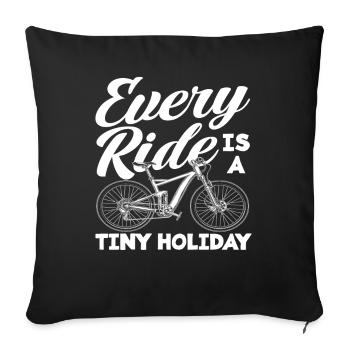 Chaque balade est un petit amateur de vélo de vacances - Housse de coussin décorative 45 x 45 cm - noir - Devant