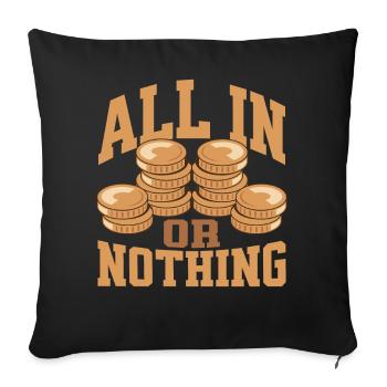 Poker All In ou Rien - Housse de coussin décorative 45 x 45 cm - noir - Devant