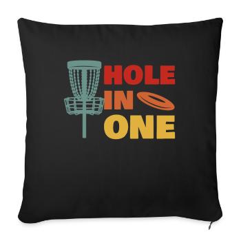Trou d’un coup Disc Golf - Housse de coussin décorative 45 x 45 cm - noir - Devant