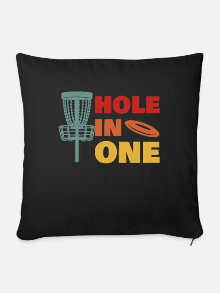 Hole-in-One-Discgolf - Sofakissenbezug 45 x 45 cm - Schwarz