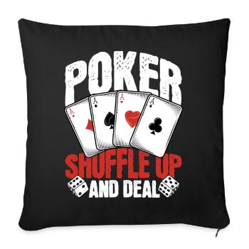 Poker : mélangez et distribuez - Housse de coussin décorative 45 x 45 cm - noir - Devant