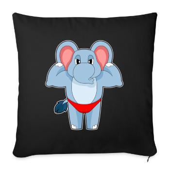 Elephant Bodybuilder Bodybuilding Sport - Sofa pillowcase 17,3'' x 17,3'' (45 x 45 cm) - black - Front