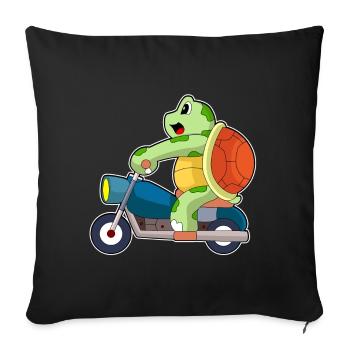 Moto tortue - Housse de coussin décorative 45 x 45 cm - noir - Devant