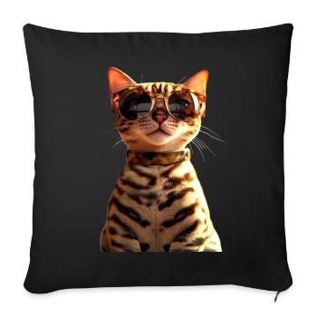 Bengal Cat Leopard Cat Leopardette Bengal Cats - Sofa pillowcase 17,3'' x 17,3'' (45 x 45 cm) - black - Front
