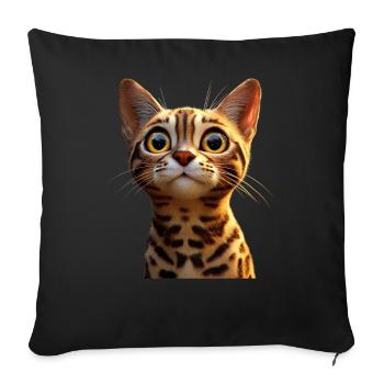 Bengal Cat Leopard Cat Leopardette Bengal Cats - Sofa pillowcase 17,3'' x 17,3'' (45 x 45 cm) - black - Front
