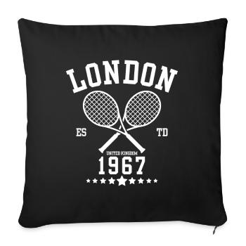 Vintage Tennis Londres Créé en 1967 - Housse de coussin décorative 45 x 45 cm - noir - Devant