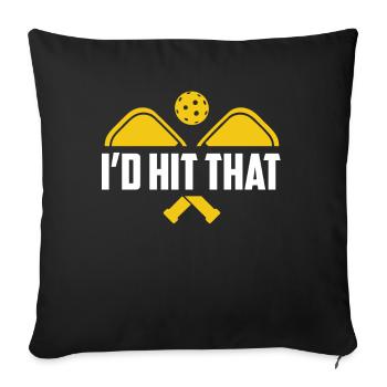 Je rencontrerais la raquette de pickleball - Housse de coussin décorative 45 x 45 cm - noir - Devant