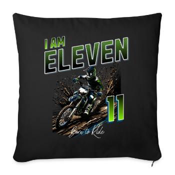 Motocross 11th Birthday - Sofa pillowcase 17,3'' x 17,3'' (45 x 45 cm) - black - Front
