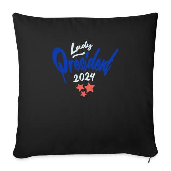 Lady President 2024: Kamala Harris for Leadership - Sofakissenbezug 45 x 45 cm - Schwarz - Vorne