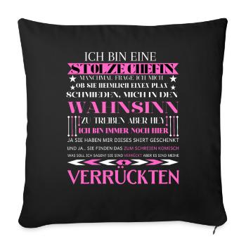 Ich bin eine stolze Chefin von einer Truppe - Sofakissenbezug 45 x 45 cm - Schwarz - Vorne
