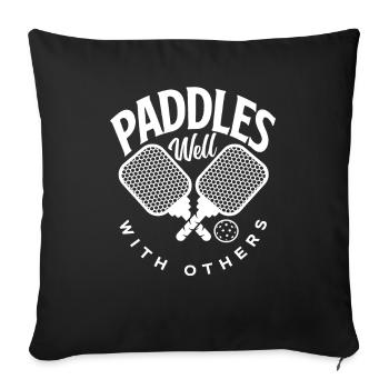 Raquette bien avec d’autres Pickleball Fun - Housse de coussin décorative 45 x 45 cm - noir - Devant
