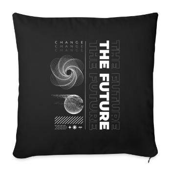 Future Quote Abstract Streetwear - Sofa pillowcase 17,3'' x 17,3'' (45 x 45 cm) - black - Front