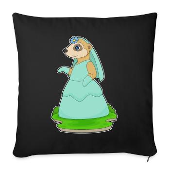 Erdmännchen Braut Schleier Hochzeit - Sofakissenbezug 45 x 45 cm - Schwarz - Vorne