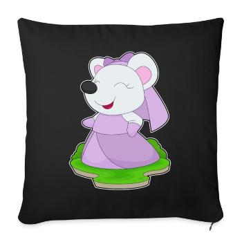 Maus Braut Schleier Hochzeit - Sofakissenbezug 45 x 45 cm - Schwarz - Vorne