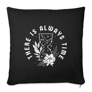 Time Quote Hourglass Flowers - Sofa pillowcase 17,3'' x 17,3'' (45 x 45 cm) - black - Front