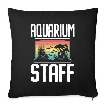 Aquarium Fish Tank Aquarist - Sofa pillowcase 17,3'' x 17,3'' (45 x 45 cm) - black - Front