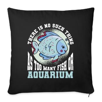 Aquarium Fish Tank Aquarist - Sofa pillowcase 17,3'' x 17,3'' (45 x 45 cm) - black - Front