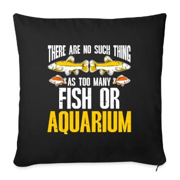Aquarium Fish Tank Aquarist - Sofa pillowcase 17,3'' x 17,3'' (45 x 45 cm) - black - Front