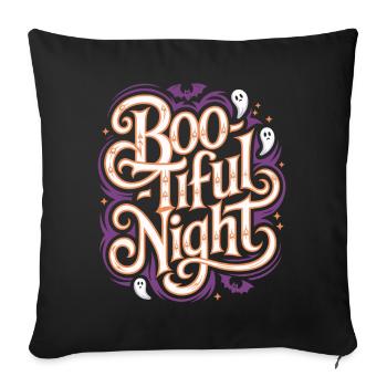 Boo-Tiful Nuit Halloween Effrayant Drôle - Housse de coussin décorative 45 x 45 cm - noir - Devant