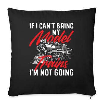 Si je n’apporte pas mes trains miniatures - Housse de coussin décorative 45 x 45 cm - noir - Devant