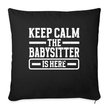 Baby-sitter Babysitting - Housse de coussin décorative 45 x 45 cm - noir - Devant