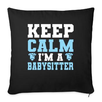 Baby-sitter Babysitting - Housse de coussin décorative 45 x 45 cm - noir - Devant