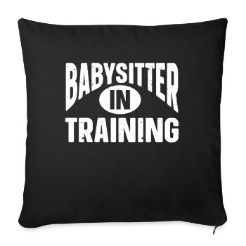 Baby-sitter Babysitting - Housse de coussin décorative 45 x 45 cm - noir - Devant