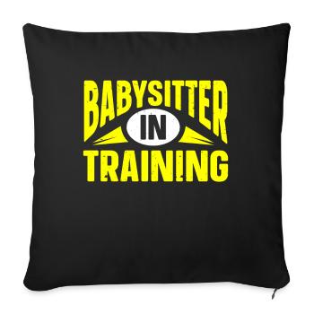 Baby-sitter Babysitting - Housse de coussin décorative 45 x 45 cm - noir - Devant