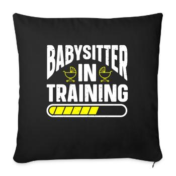 Baby-sitter Babysitting - Housse de coussin décorative 45 x 45 cm - noir - Devant