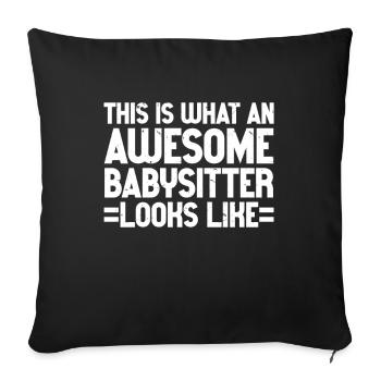 Baby-sitter Babysitting - Housse de coussin décorative 45 x 45 cm - noir - Devant