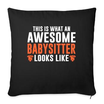 Baby-sitter Babysitting - Housse de coussin décorative 45 x 45 cm - noir - Devant