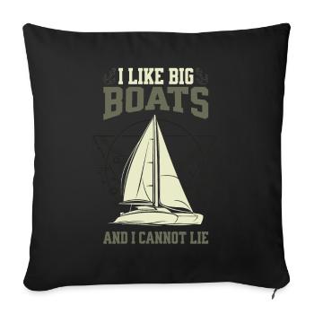 J’aime les grands bateaux et je ne peux pas mentir - voilier - Housse de coussin décorative 45 x 45 cm - noir - Devant