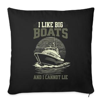 I Like Big Boats And I Cannot Lie – Yacht Sketch - Sofa pillowcase 17,3'' x 17,3'' (45 x 45 cm) - black - Front