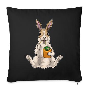 Frites lapin - Housse de coussin décorative 45 x 45 cm - noir - Devant