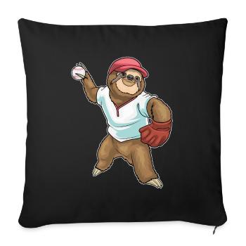 Gant de baseball Sloth - Housse de coussin décorative 45 x 45 cm - noir - Devant