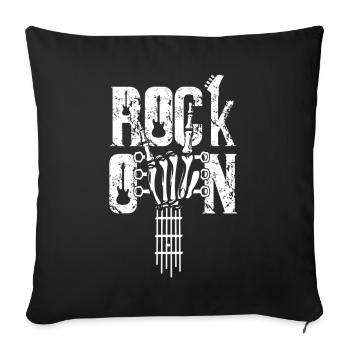 Rock On Music Lover Heavy Metal - Sofa pillowcase 17,3'' x 17,3'' (45 x 45 cm) - black - Front