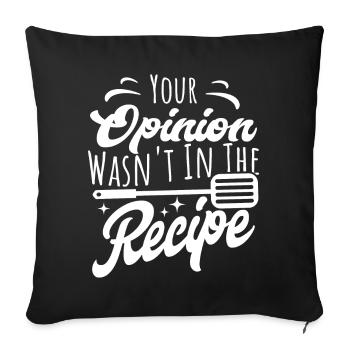 Votre avis n’était pas dans la recette Cuisine amusante - Housse de coussin décorative 45 x 45 cm - noir - Devant