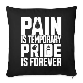La douleur est temporaire L’orgueil est pour toujours Gym - Housse de coussin décorative 45 x 45 cm - noir - Devant