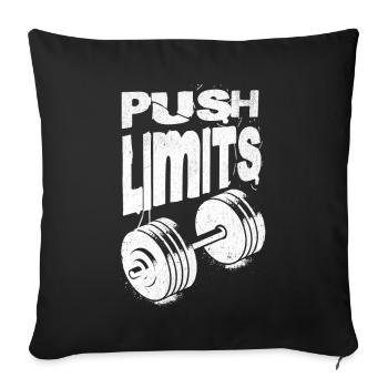 Push Limits Motivational Gym - Sofa pillowcase 17,3'' x 17,3'' (45 x 45 cm) - black - Front