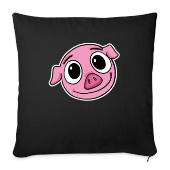 Tête de cochon - Housse de coussin décorative 45 x 45 cm - noir - Devant