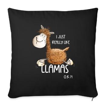 I Just Really Like Llamas - Sofakissenbezug 45 x 45 cm - Schwarz - Vorne
