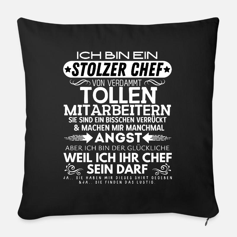 Stolzer Chef Von Verdammt Tollen Mitarbeitern - Sofakissenbezug 45 x 45 cm - Schwarz