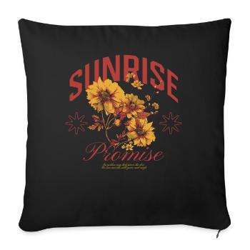 Sunrise Promise Design d’art floral - Housse de coussin décorative 45 x 45 cm - noir - Devant