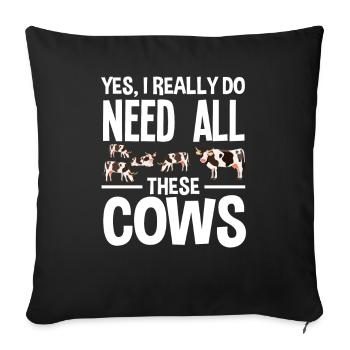 yes, I need all these cows - Sofa pillowcase 17,3'' x 17,3'' (45 x 45 cm) - black - Front