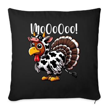 Funny Cow Turkey Thanksgiving Design - Sofa pillowcase 17,3'' x 17,3'' (45 x 45 cm) - black - Front