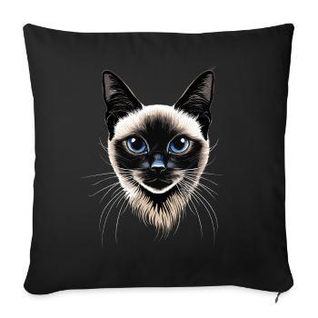 Siamese Cat Siamese Cat Siamese Cat Siamese Cats - Sofa pillowcase 17,3'' x 17,3'' (45 x 45 cm) - black - Front