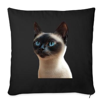 Siamese Cat Siamese Cat Siamese Cat Siamese Cats - Sofa pillowcase 17,3'' x 17,3'' (45 x 45 cm) - black - Front